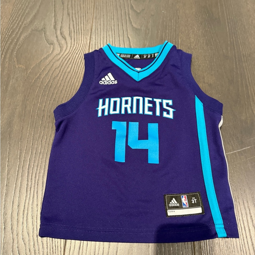 Adidas Kids Purple and Teal Hornets Jersey 3T